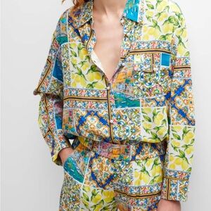 TEREZ Amalfi Patchwork Front button Top s $92